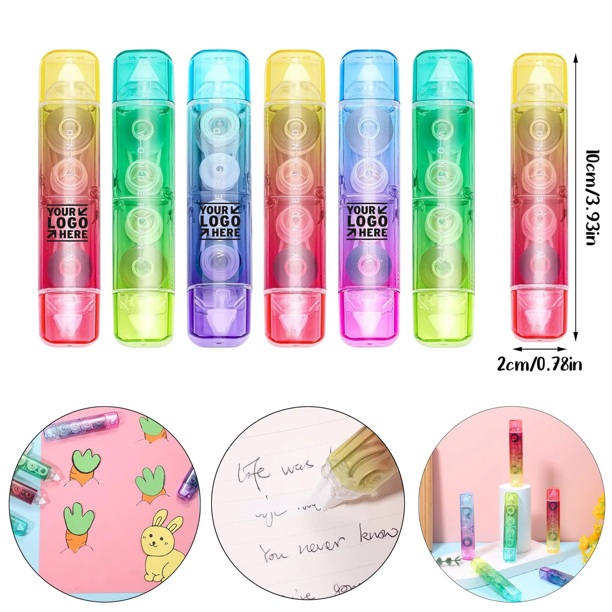 Christmas Gifts School Office Students 2 in 1 White Out Correction Double Sided Tape
1
