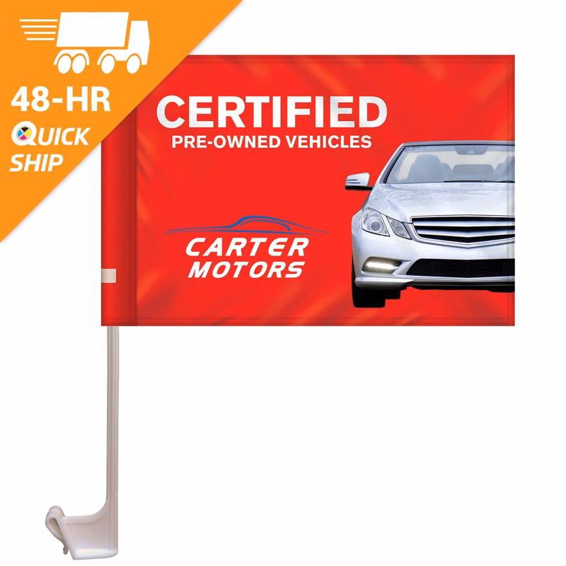 48 - Hour 7.5" x 10.5" Stationary Use Single Reverse KP Car Flag
