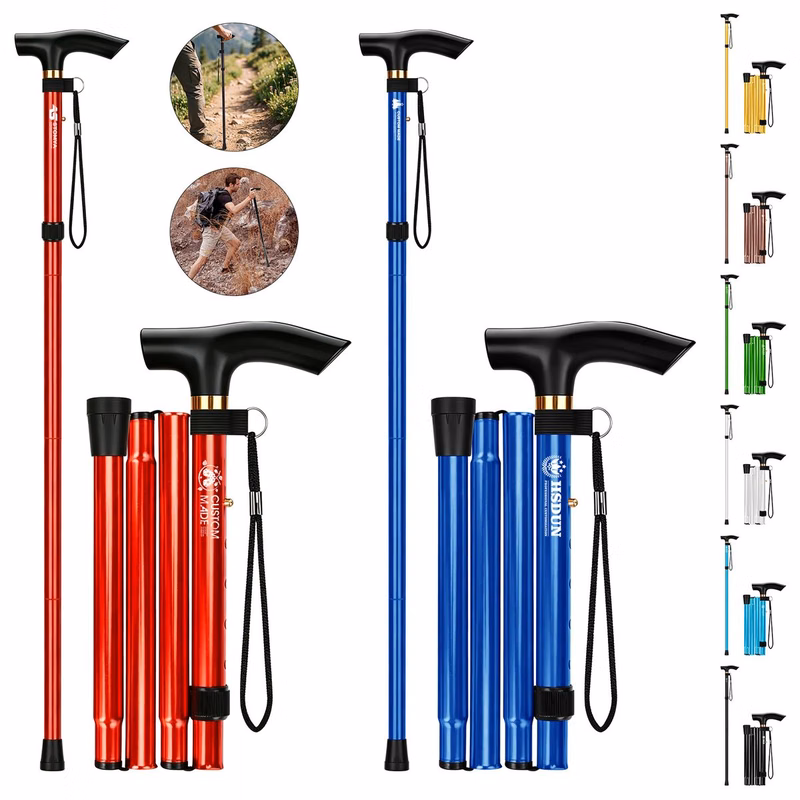 Retractable T-Handle Walking Stick