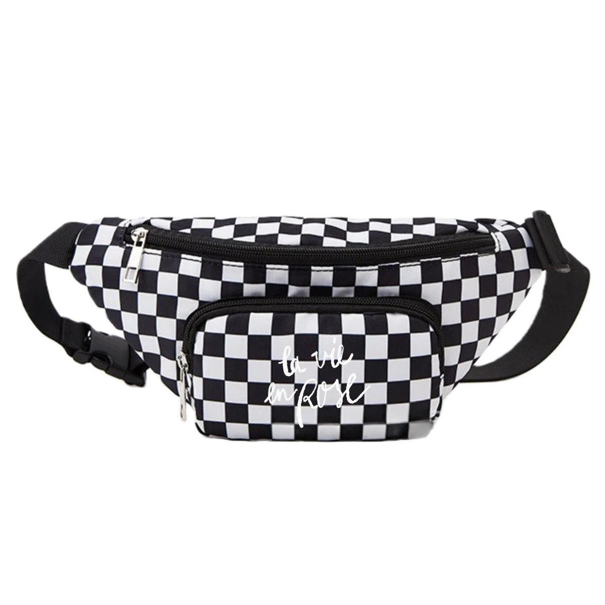 Black And White Checkered Belt Bags 1