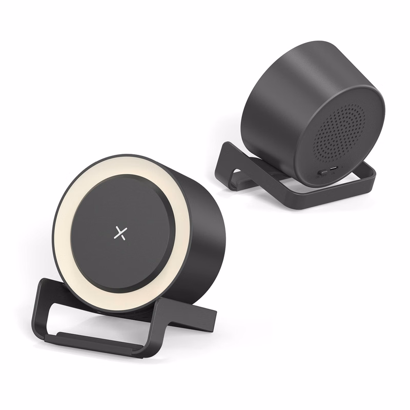 Wireless Speaker Lamp w/ Charger & Adjustable Brightness