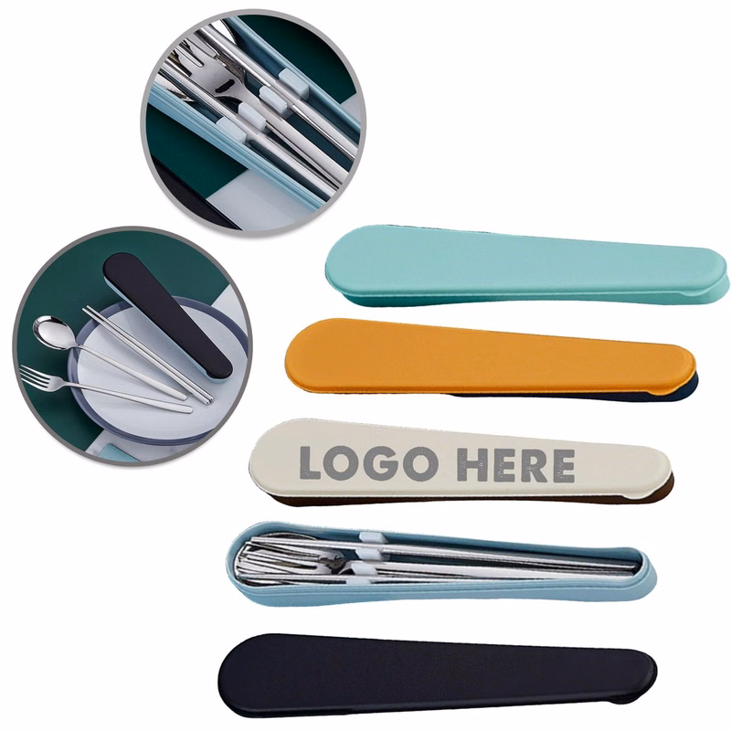 Compact Stainless Steel Tableware with Case