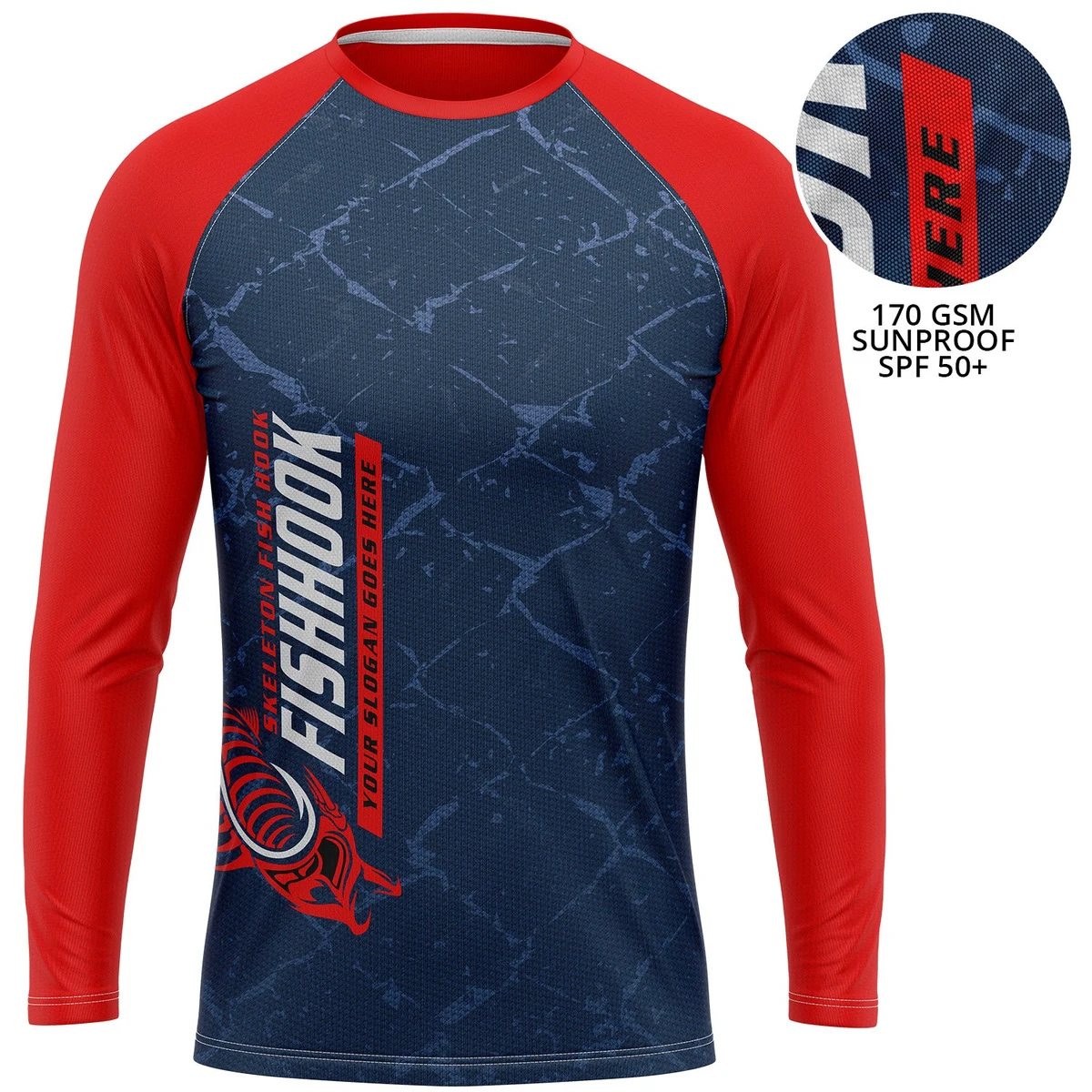 Unisex 170 GSM Sunproof UPF 50+ Sublimation Long Sleeve Fishing T Shirt 1