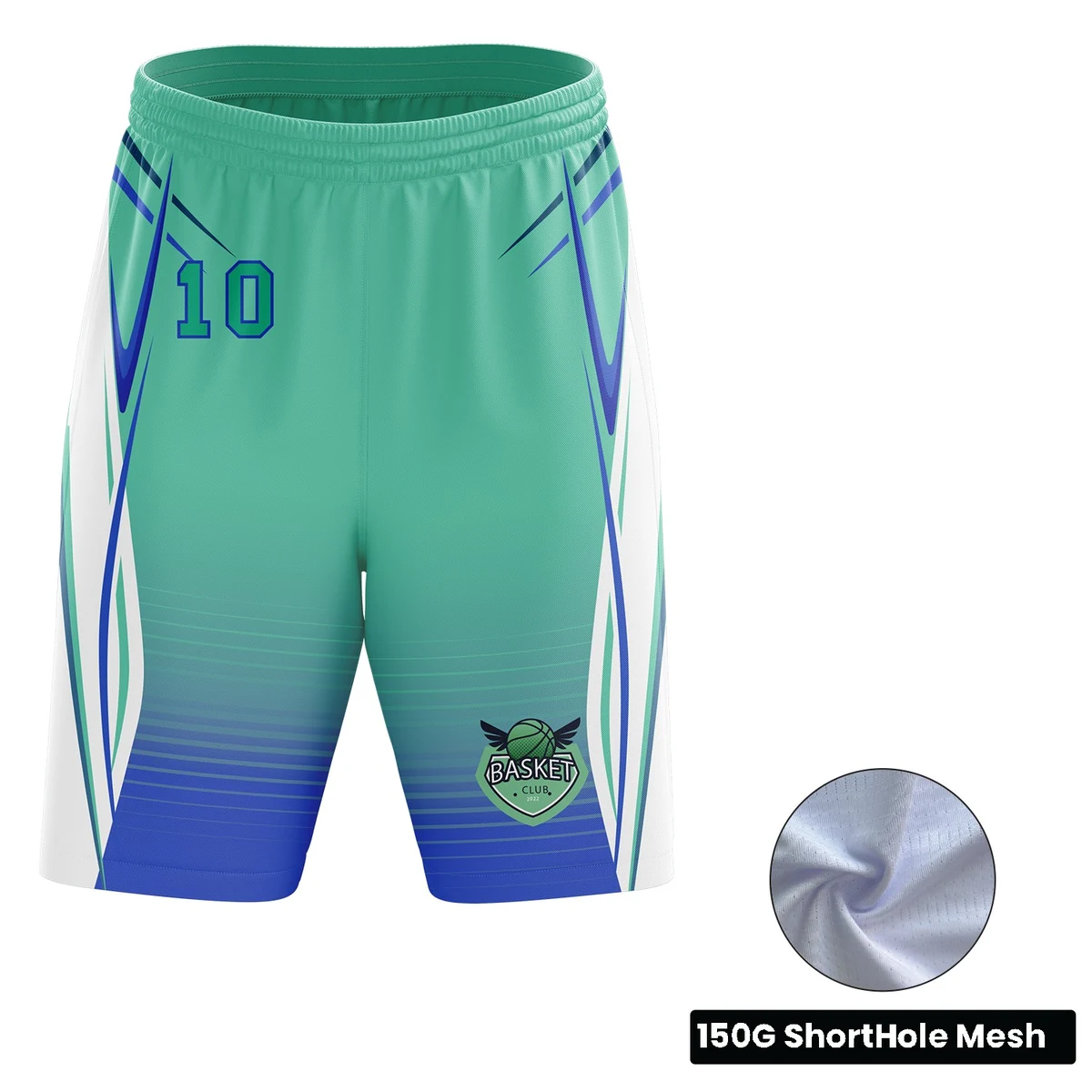 Unisex and Kids' Full Sublimation Basketball Short Length Shorts - Short Hole Mesh 1