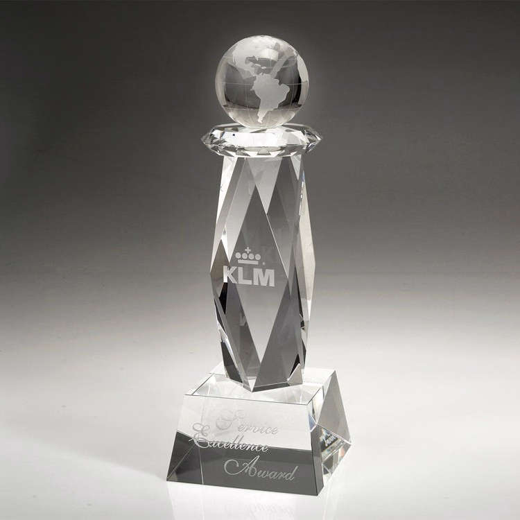 15" Crystal Award-Ultimate Globe Trophy_D229CA
