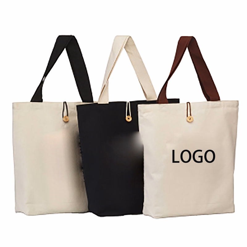 Button-Up Lightweight Canvas Tote Bag