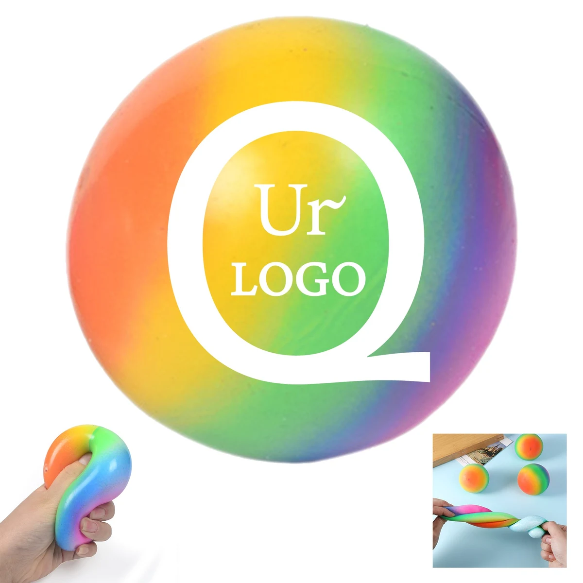 2.8 Inch Rainbow Flour Stress Relief Ball 1