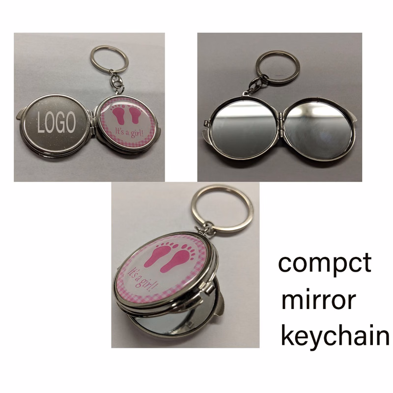 2 IN 1 Compact Mirror Keychain