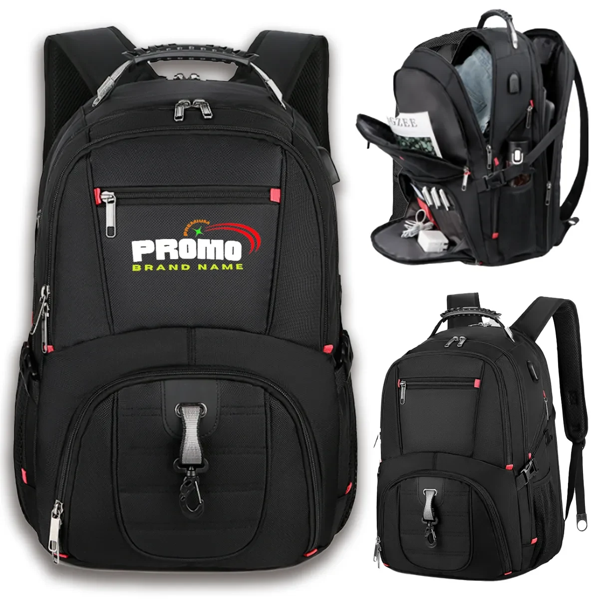 Heavy Duty Travel Laptop Backpack With USB Charging Port 1