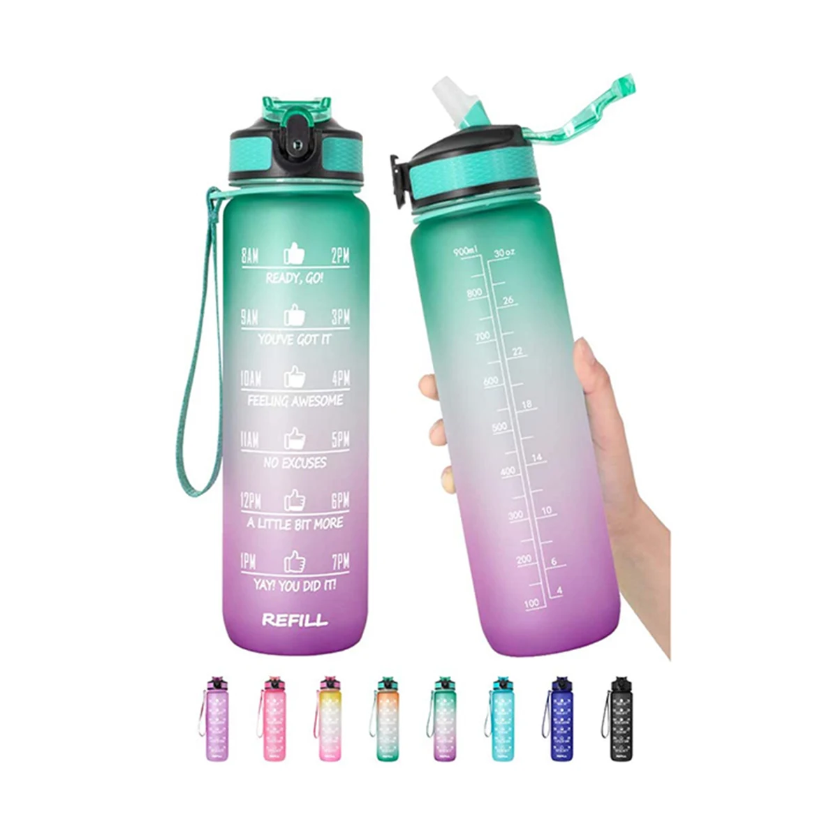 32oz Gym and Outdoor Sports Motivational Water Bottle 1