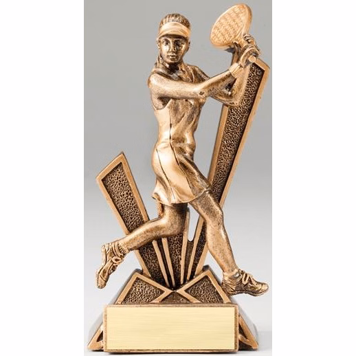 Tennis Female Checkmate Resin Sculpture