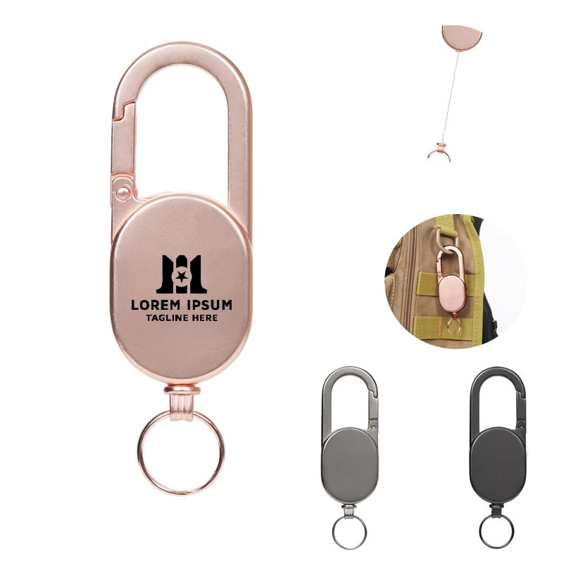 Metal retractable badge holder keychain 1