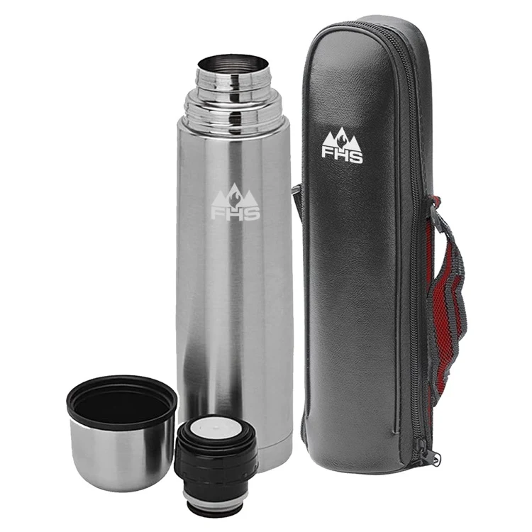 Bullet Flask Silver 750ml, custom water bottle with logo imprint 1