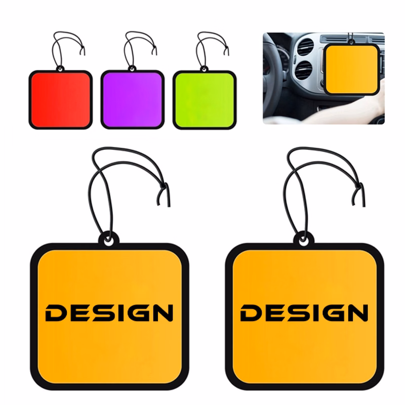 MOQ 50 Custom 3x3 Square Car Air Freshener Full Color