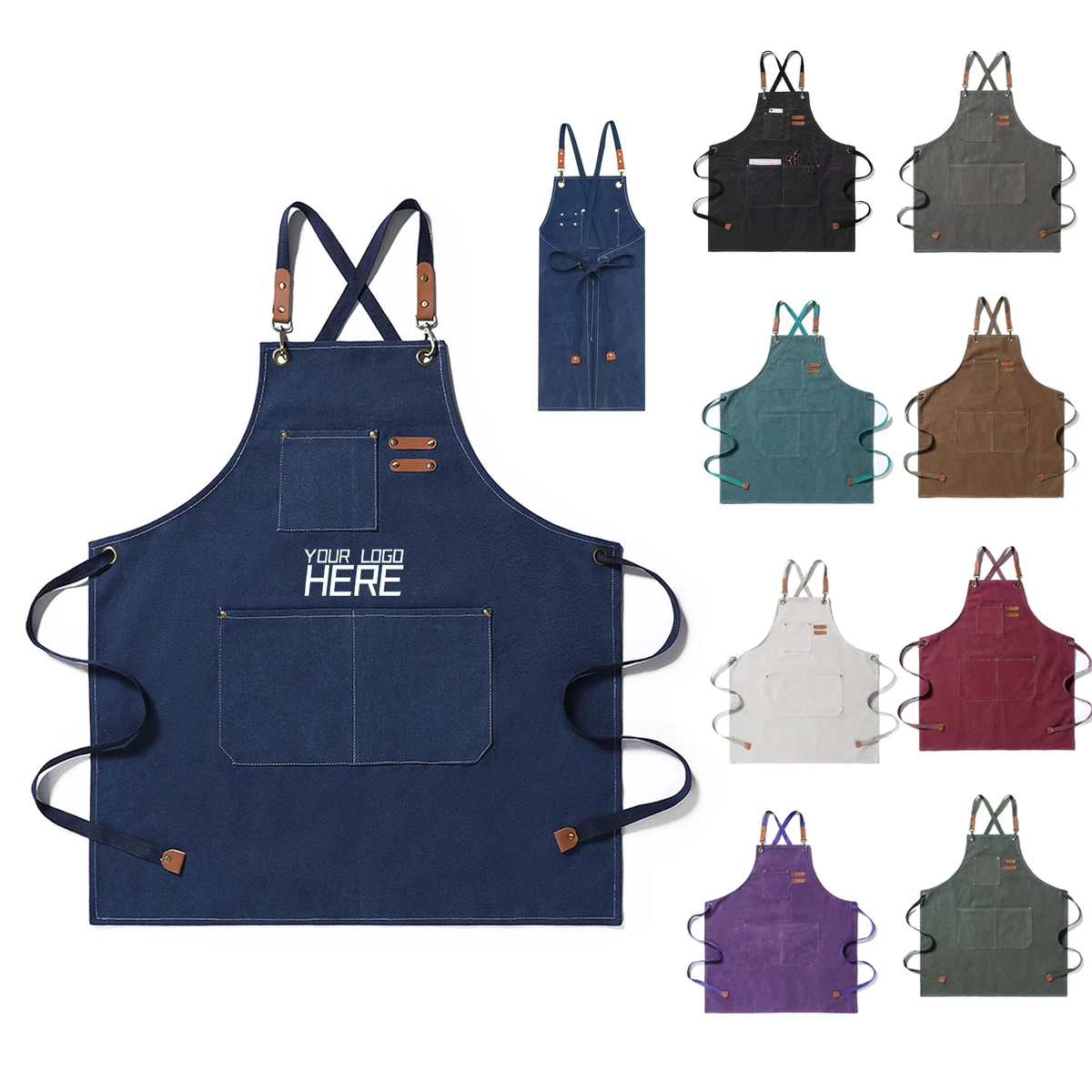 Unisex Adjustable Bibbed Apron 1