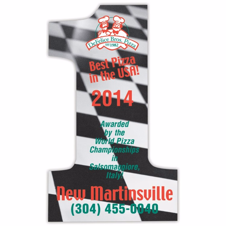 Vinyl Label (2" x 3.25") Number 1 Shape