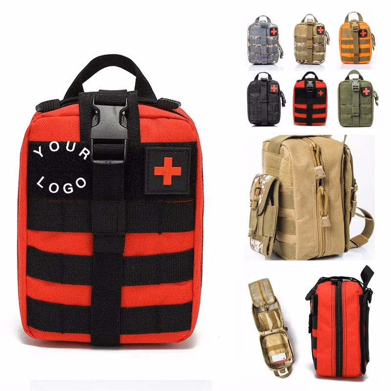 Portable First Aid Organizer Pouch with Zipper Closure