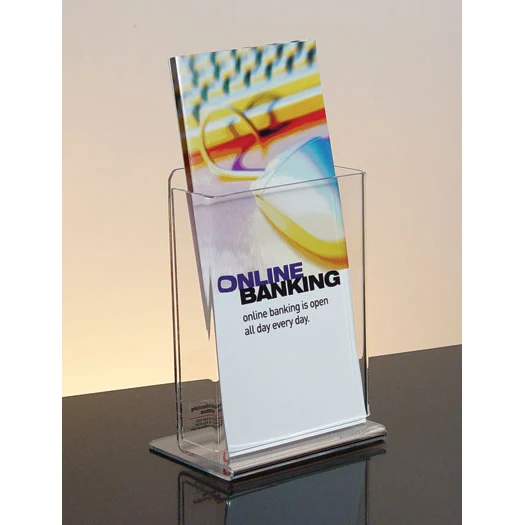 Single Pocket Clear Countertop Brochure Holder - 4w 1