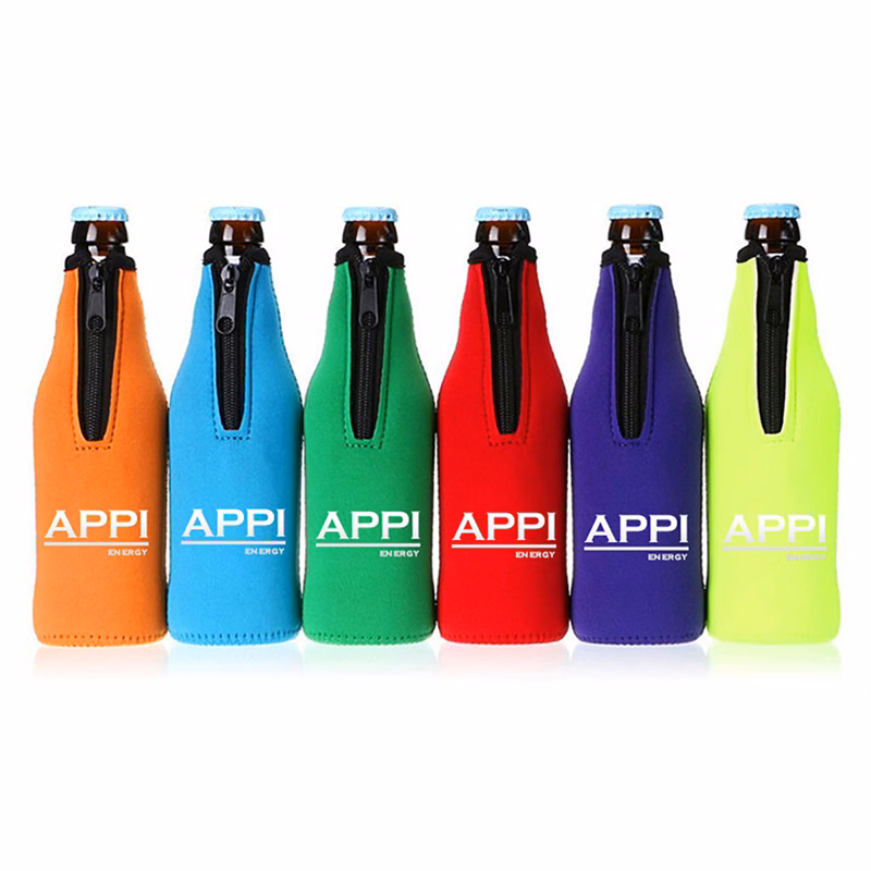 Insulated Zipper Beer Bottle Sleeve