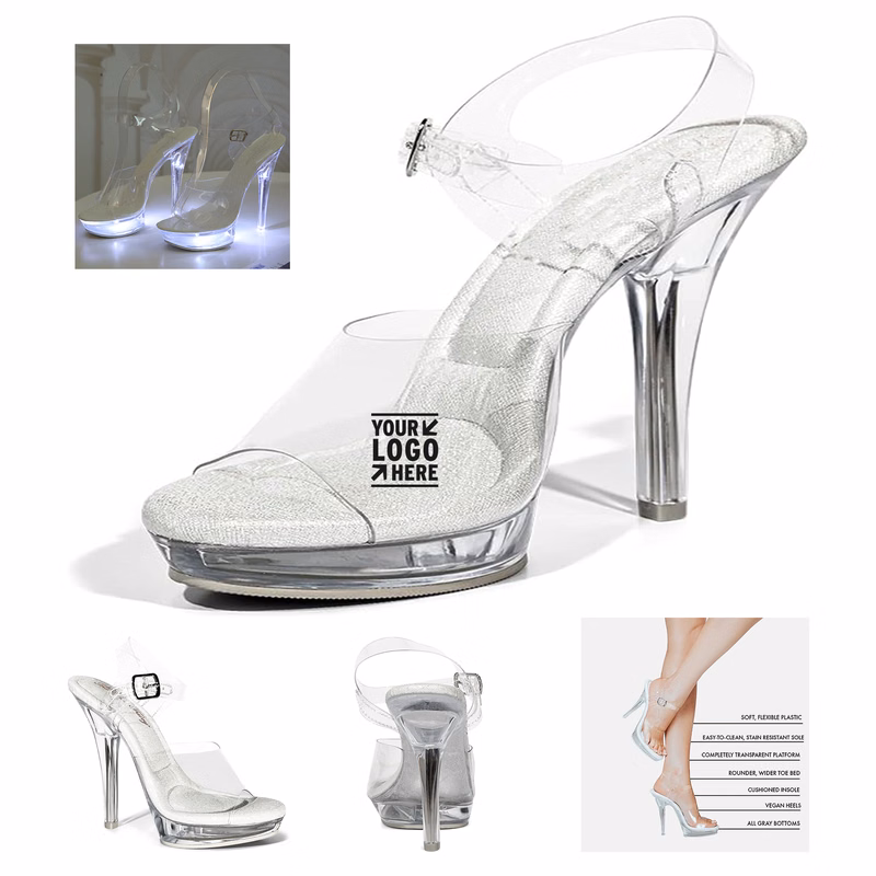 Fairy Bikini Competition Fitness Bodybuilding Shoes Comfortable Bridal Pageant Clear Heels