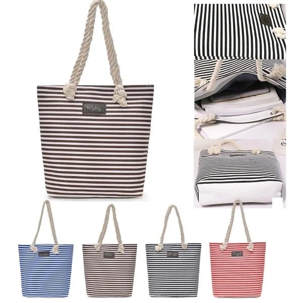 Canvas Striped Shoulder Bag 1