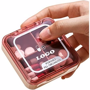 4 Compartments Travel Pill Box