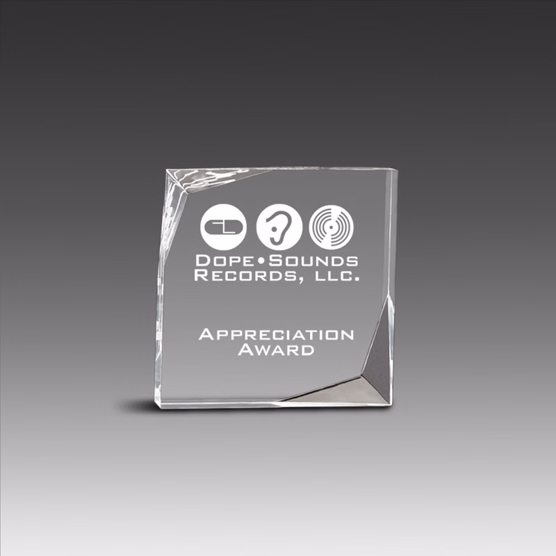 Freestanding Offset Bevel Award (4"x4"x1")