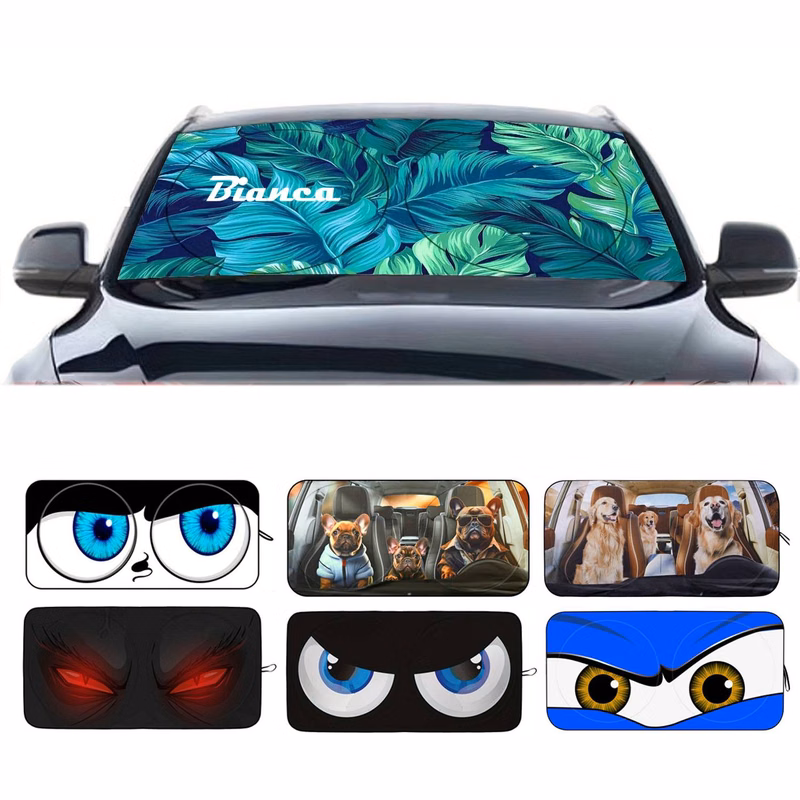 Vinyl Full Blackout UV Protection Car Sunshade