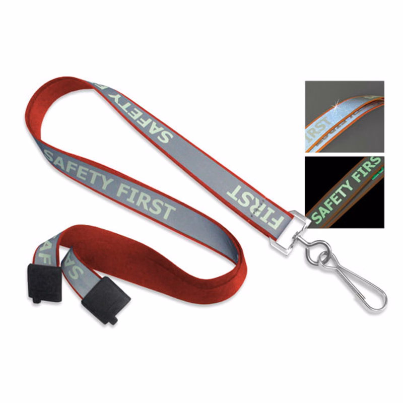 Reflective Lanyard with Luminescent Imprint