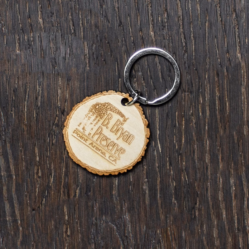 Custom Wood Log Cut Keychain