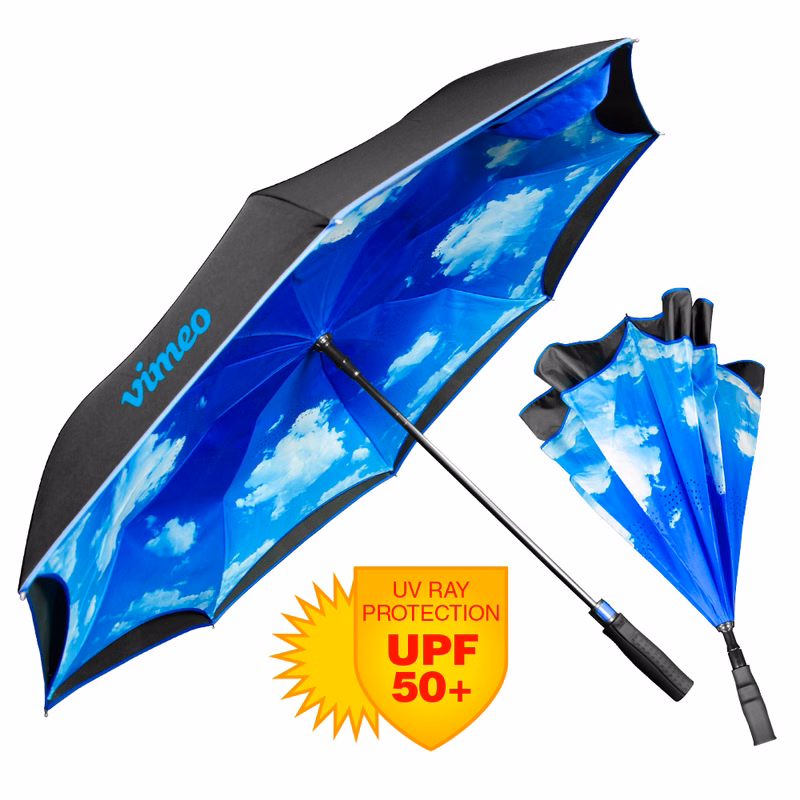 The Blue Sky & Clouds Inverted Umbrella - Auto-Open, Reverse Close