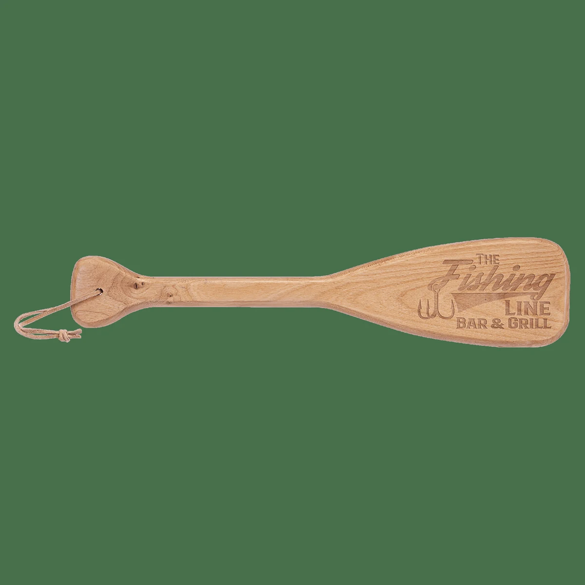 18" x 4" Natural Red Alder Boat Paddle with Leather String 1