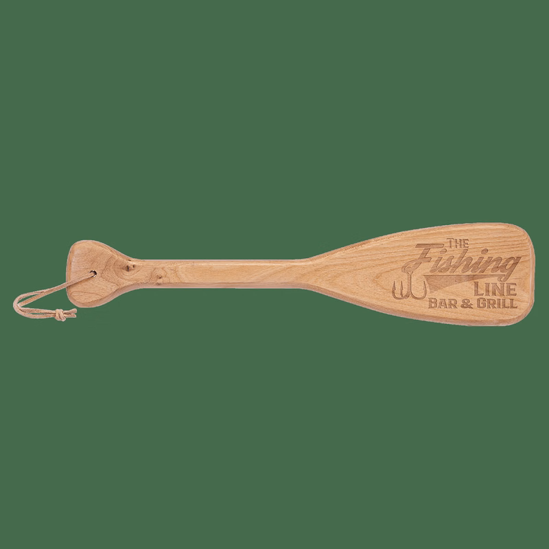 18" x 4" Natural Red Alder Boat Paddle with Leather String