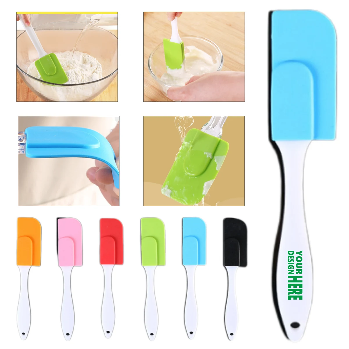 Spatula Made of Silicone Featuring a Plastic Handle 1