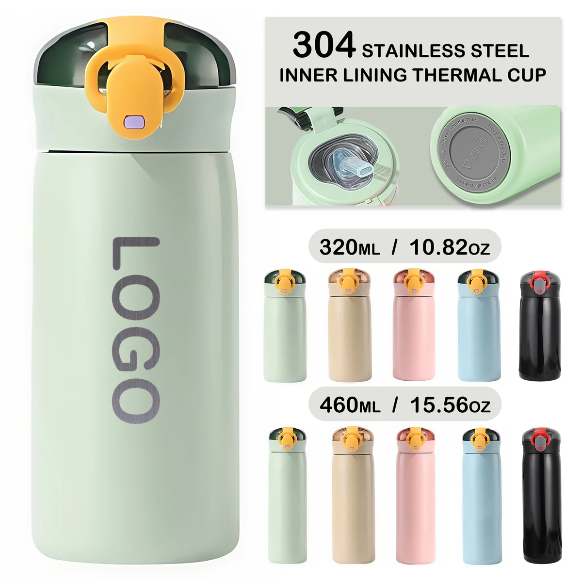 Safety latch design for children's professional stainless steel thermal cup 1