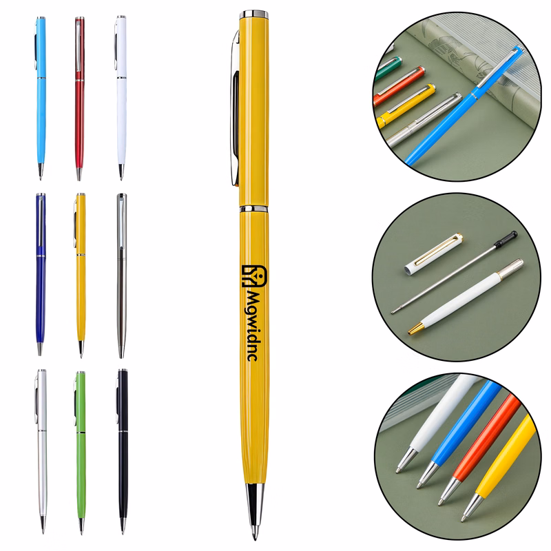 Slim Twist Metal Ballpoint Pen for Hotel Advertising Promotional Gifts - Smooth Writing