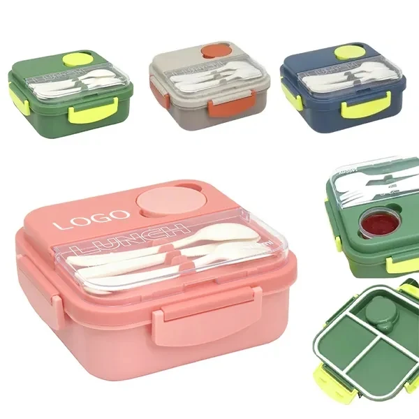 Square Portable Lunchbox with Multi Compartment Container 1
