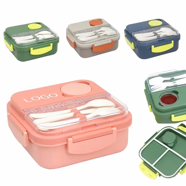 Square Portable Lunchbox with Multi Compartment Container