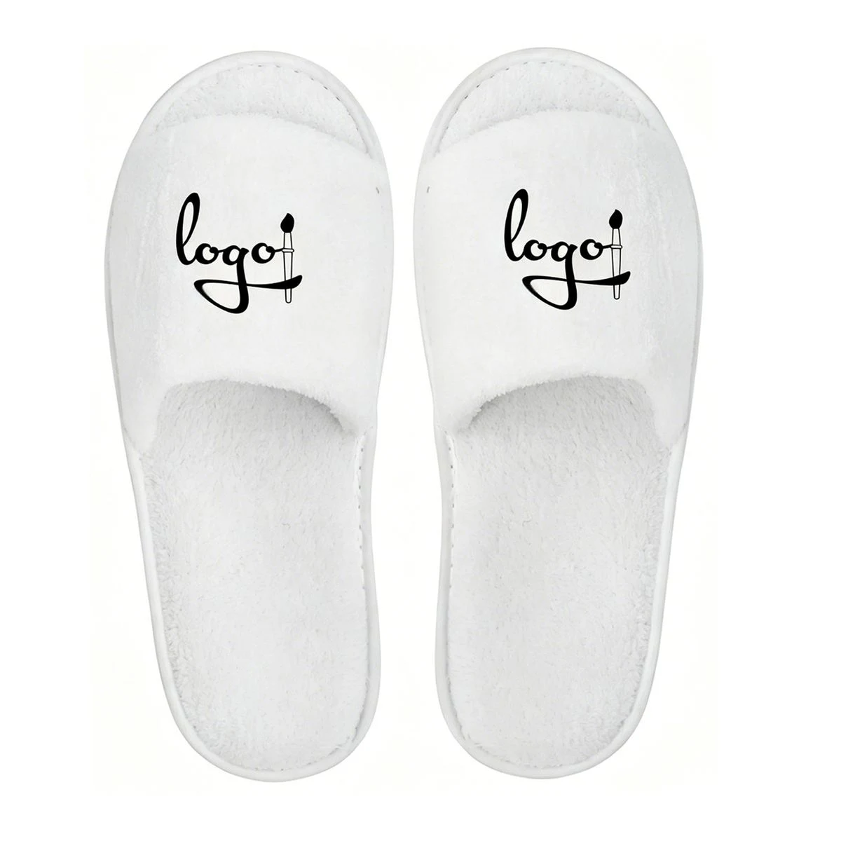 Terry Cloth Open Toe Slippers 1