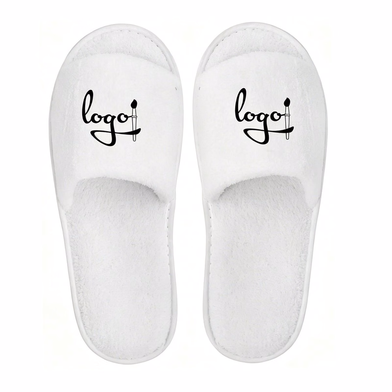Terry Cloth Open Toe Slippers