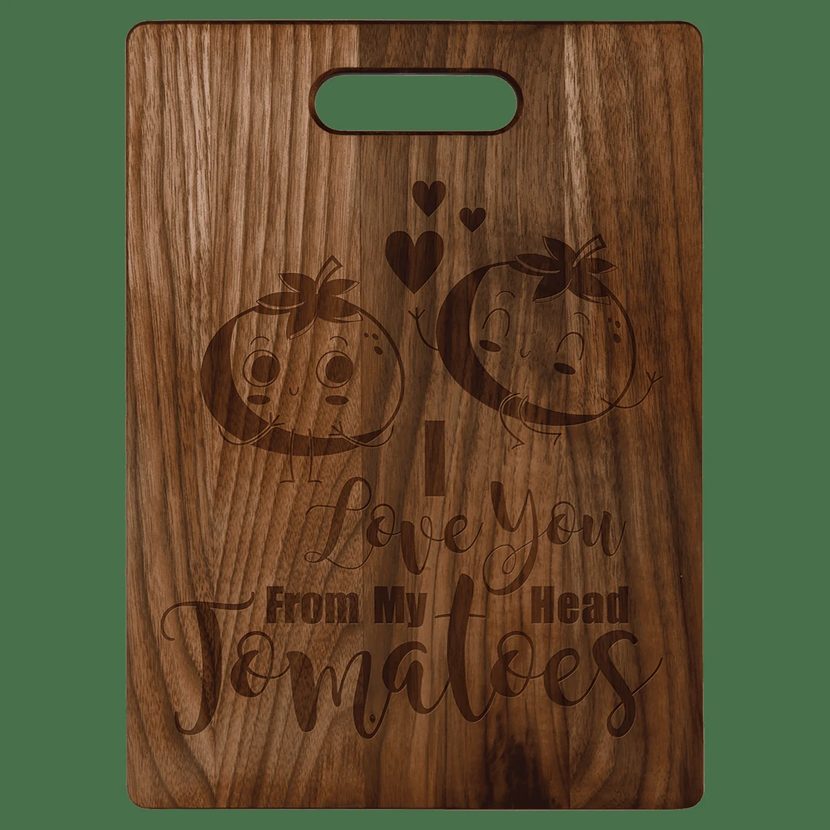 13 3/4" x 9 3/4" Dark Brown Walnut Cutting Board 1