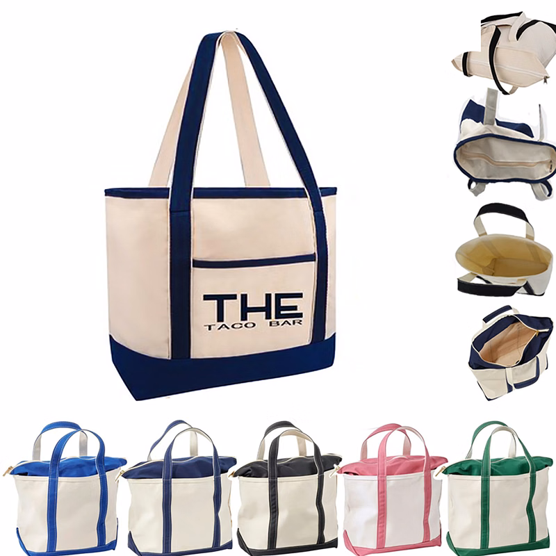 Canvas Tote Bag with Zipper