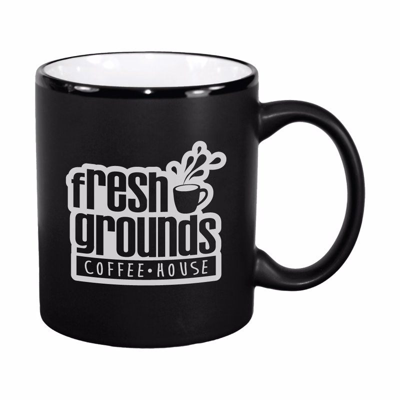 11 oz. White In / Matte Black Out Hilo C Handle Mug