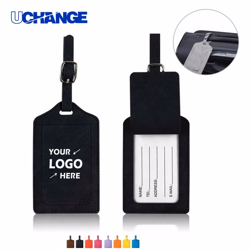 PU Leather Luggage Tag Premium Travel ID Accessory