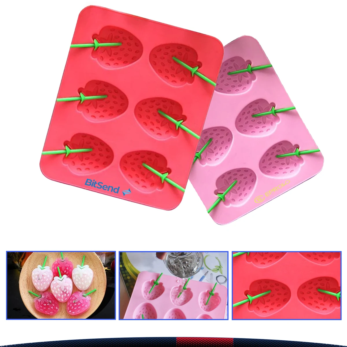 Zulay Strawberry Ice Trays 1