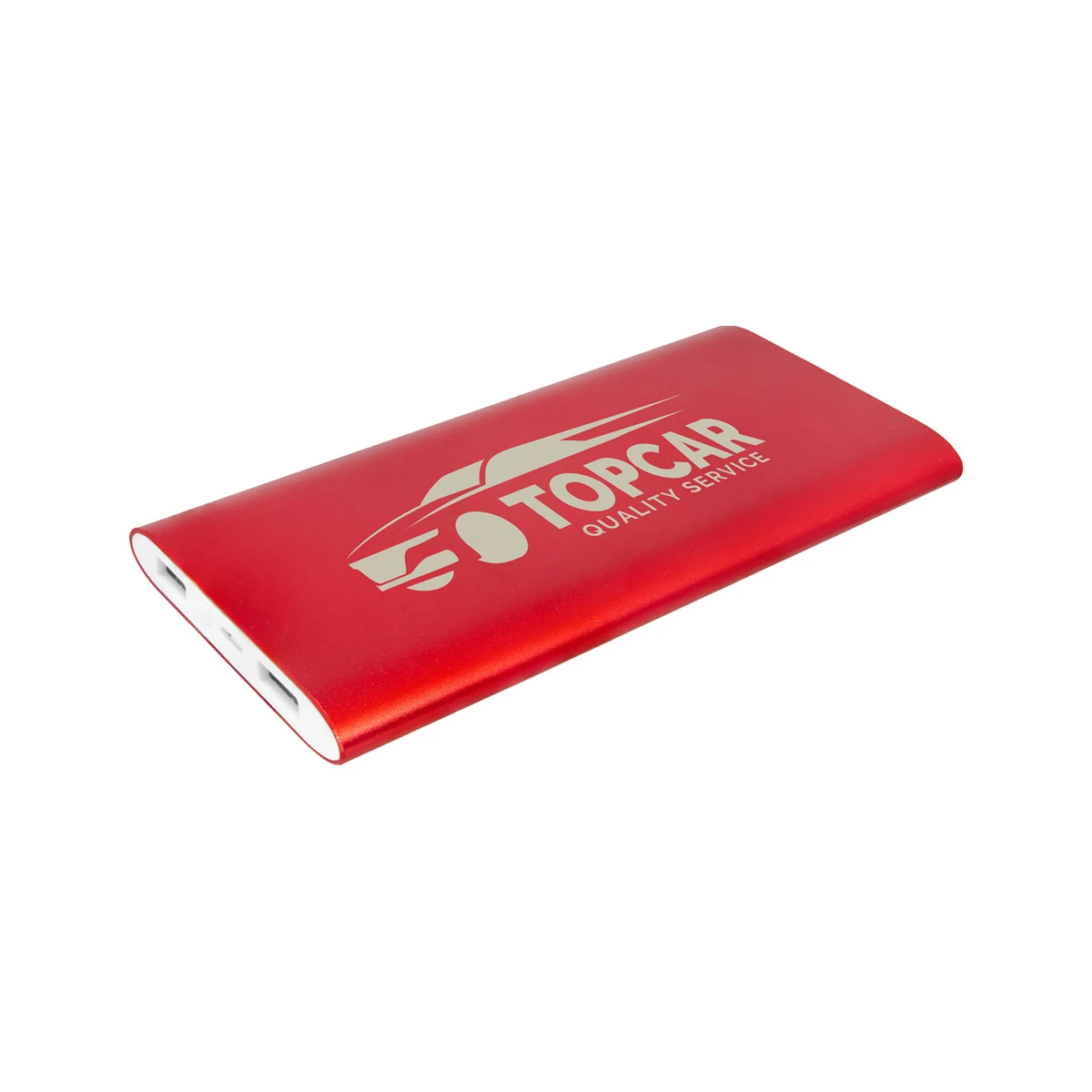 Red 8000mAh Power Bank & Wireless Anodized Aluminum Charger w/USB Cord 1
