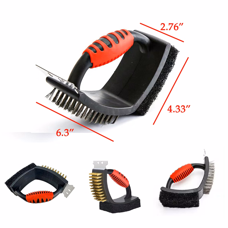3 In 1 Multifunction BBQ Scraper Cleaning Brush