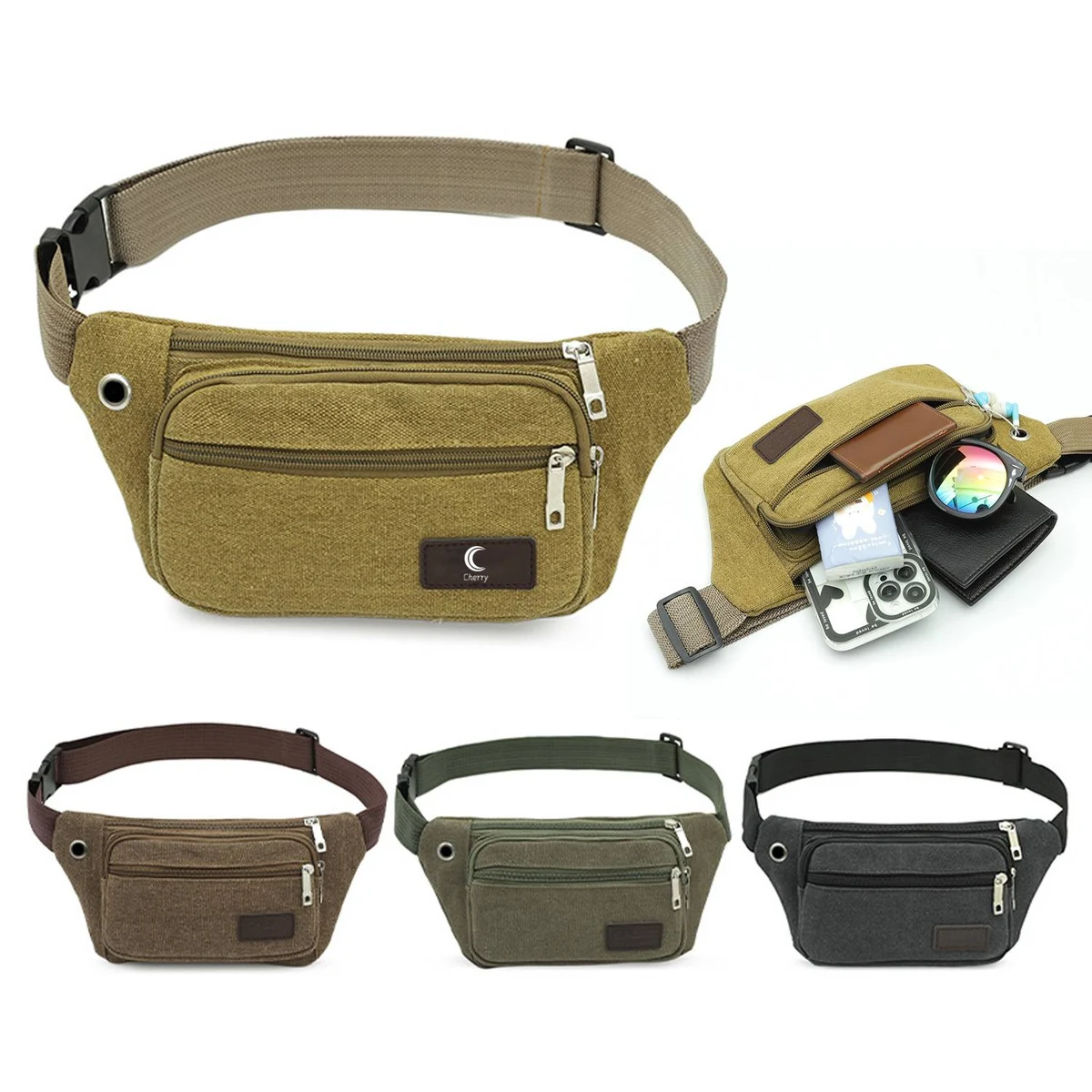 Unisex Canvas Crossbody Fanny Pack 1
