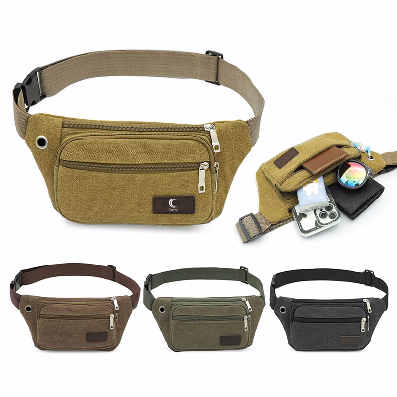 Unisex Canvas Crossbody Fanny Pack
