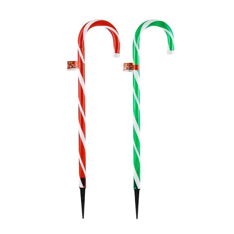 Candy Cane Stake Decoration Two Assorted - 28" 1